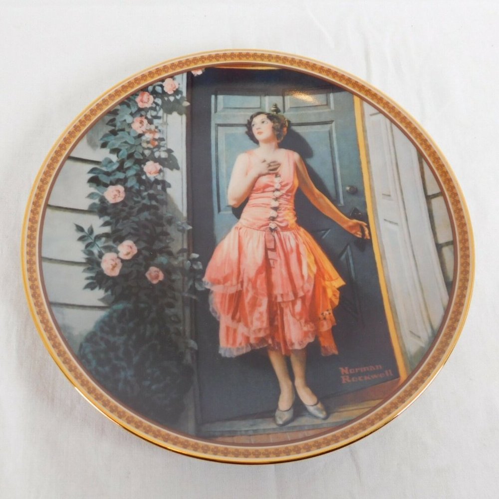 Norman Rockwell Collector Plate Knowles "Standing in the Doorway" 1983 Women